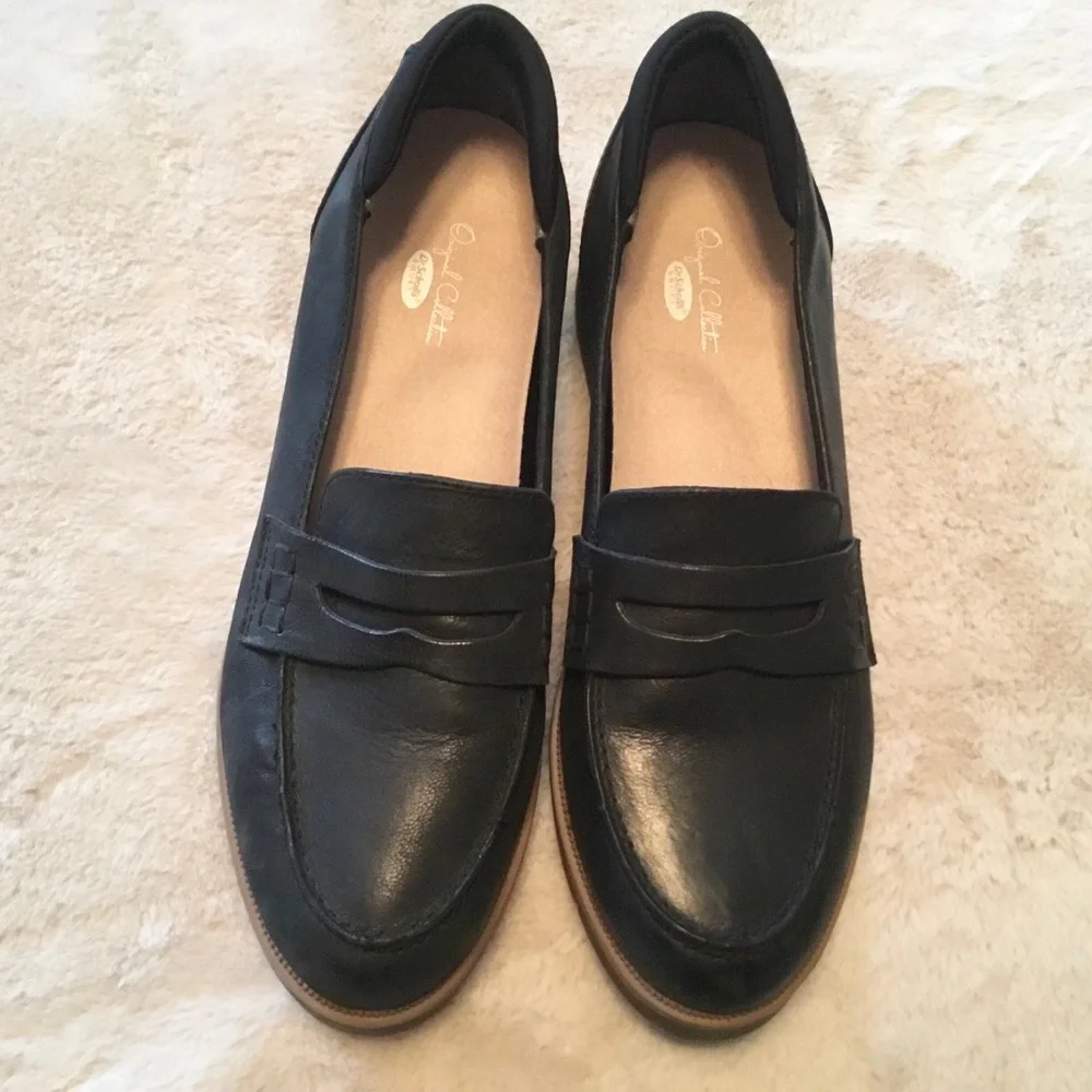 Dr. Scholl’s Generation Original Collection Black Leather Lug Sole Loafers - 9